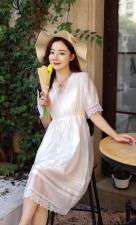 天丝提花连衣裙，女装连衣裙，天使公主
