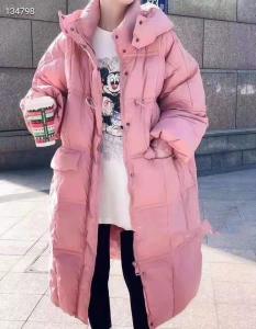 DG857欧货2021冬季新款时尚百搭连帽抽绳中长百分百羽绒，女装，L·H·X