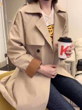 腰间松紧休闲风衣，女装风衣，嗨摩拉