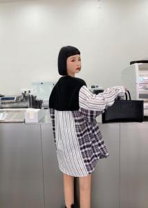 【现货】春季休闲拼接衬衣,女装,玲珑秀