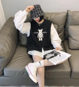 春装新款假两件T，女装，东东秀