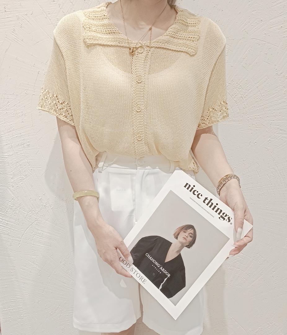 亚麻短袖开衫，女装，千变织造
