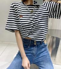 条纹简单t，女装，贰十三