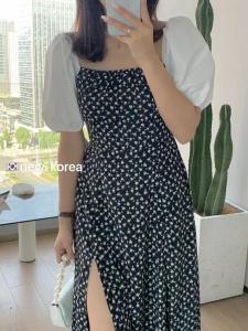 小碎花拼接连衣裙,女装连衣裙,时尚秀衣阁