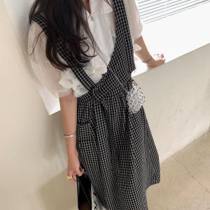 格子背带裙,女装,XTZ style