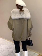 ZHG8117欧版狐毛海军领獭兔毛内胆皮草派克服，女装皮草，L·H·X