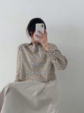 复古印花短款衬衫，女装衬衫，FMV