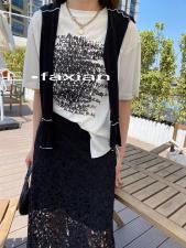 三色字母Ｔ白色黑色绿色跑量款，女装，E.FAXIAN伊发现