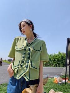 香风绿色小上衣,女装,YOUER DENG
