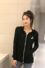 W7702春季新款时尚连帽卫衣外套，女装卫衣/绒衫，L·H·X