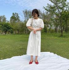 韩后系带连衣裙,女装连衣裙,昕闻