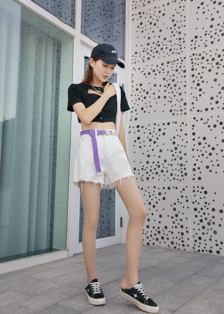 新款牛仔短裤薄料，女装，贝若依·歆萌