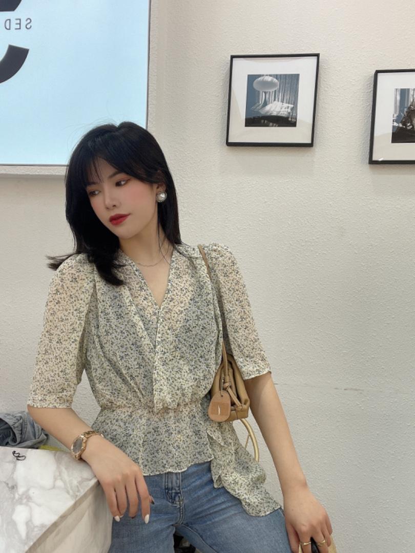 夏季新品碎花碎花上衣，女装，色调轩