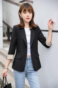 气质修身西装小外套,女装西装,水锦红