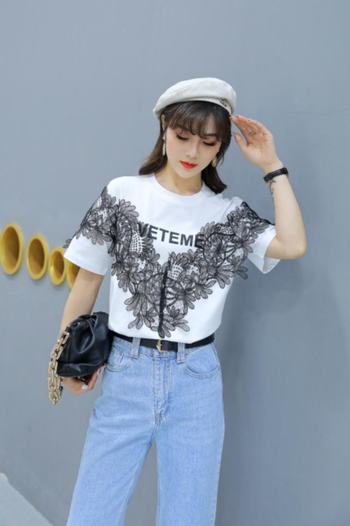 大叶花边短袖，穿出不一样的风采！，女装，春信拙源