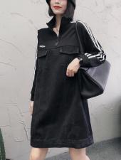 DG825韩版时尚拼牛仔连衣裙，女装连衣裙，L·H·X