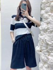 条纹针织上衣，女装，WW9