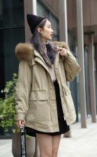 挂毛派克中长款，时尚休闲简约大方。，女装，维纳真蒂 纳易莲