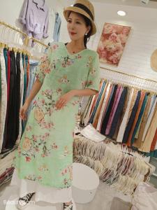 纯苎麻连衣裙,女装连衣裙,川哲