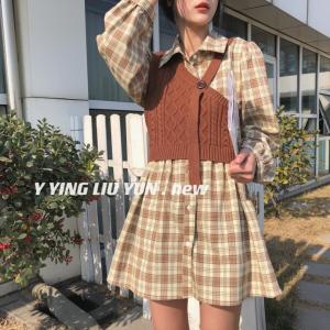 韩版衬衫加针织背心,女装衬衫,迎盈柳韵