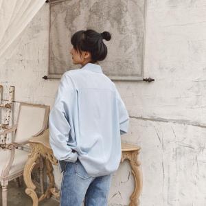 【现货】2021春装新款 简约休闲廓形感女衬衫,女装衬衫,法贝萱