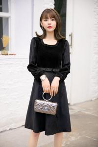 春装连衣裙,女装连衣裙,水锦红