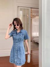 牛仔收腰连衣裙，女装连衣裙，QY2
