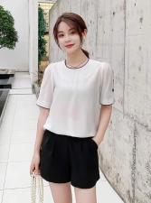 夏季新款百搭纯色短袖，女装，田间晨露
