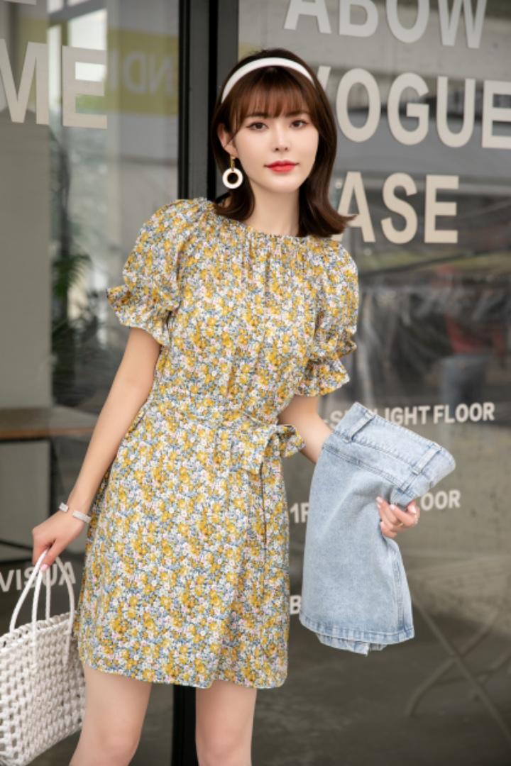【夏季新款】碎花连衣裙牛仔半裙两件套，女装连衣裙，笑思源