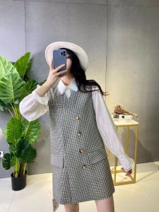 【春装新款】韩系小清新两件套连衣裙,女装连衣裙,QIANCHEN 谦晨
