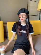 夏季新款t裙印花撞色，女装，9·9九尚逸品