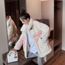 秋冬季皮毛一体羽绒服羽绒马甲打底毛衣，女装羽绒服，Waves smile