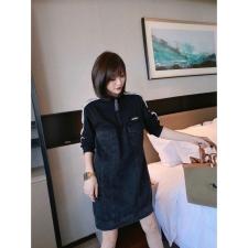 DG825春季韩版新款时尚拼牛仔连衣裙，女装连衣裙，L·H·X