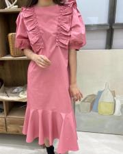 夏季新款木耳边连衣裙，女装连衣裙，coco