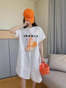 爱美欧 夏季新款 印花衬衫连衣裙,女装衬衫,爱美欧