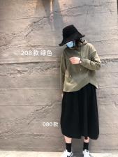 现货春设计感简易百搭连帽拼接撞色长?女卫衣休闲裙，女装卫衣/绒衫，ABout阿布