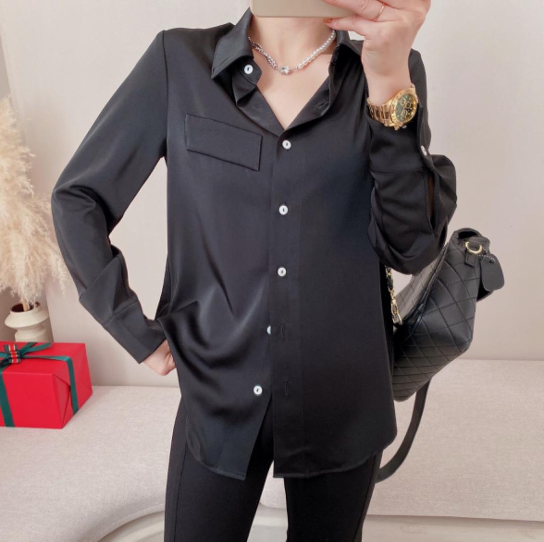 吾衣酷2021款真丝缎衬衫，女装衬衫，吾衣酷驿站