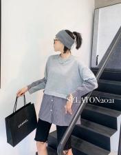 拼接时尚衬衣，女装，雪蘭桐