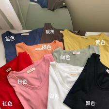 2021春，百搭跑量u型领t内搭好能手.颜色多，女装，molly fits