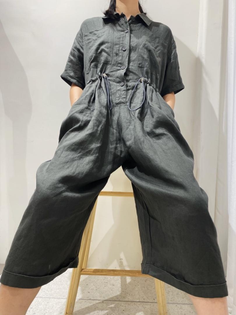 百分百纯亚麻连体裤，女装连体裤，E·呀