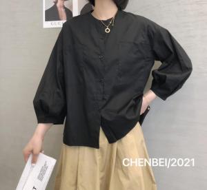 晨贝立领衬衫，女装衬衫，晨贝