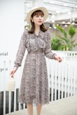 【现货】春季新款飘带碎花连衣裙淑女，女装连衣裙，笑思源