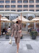 现货2021春季新款套装时尚气质款档次高，女装职业装，蓝典