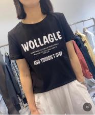 DG878时尚简约休闲风格字母印花百搭T，女装，L·H·X