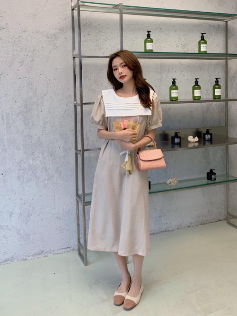 新款!两面穿韩版简约翻领连衣裙，女装连衣裙，FUXINXIN 福歆歆