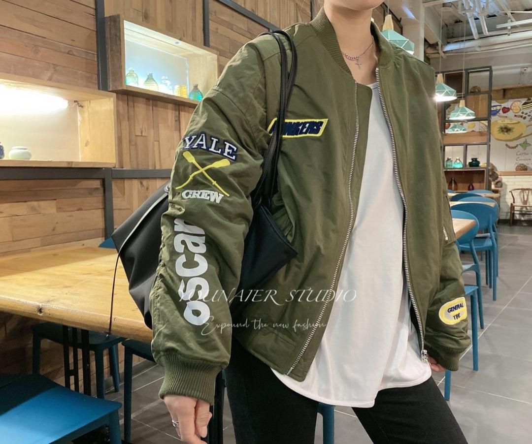 潮牌刺绣棉夹克，女装，悠奈尔