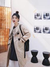 含棉大领子棉衣，女装棉衣/棉服，YOUER DENG