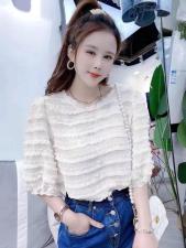 韩版网纱小衫，女装，Tπ