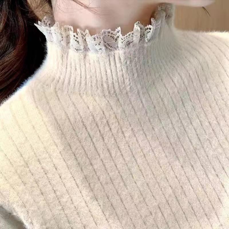 貂毛加厚毛衣打底衫，女装针织衫/毛衣，梦由