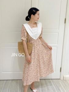 减领的连衣裙,女装连衣裙,JIN GO